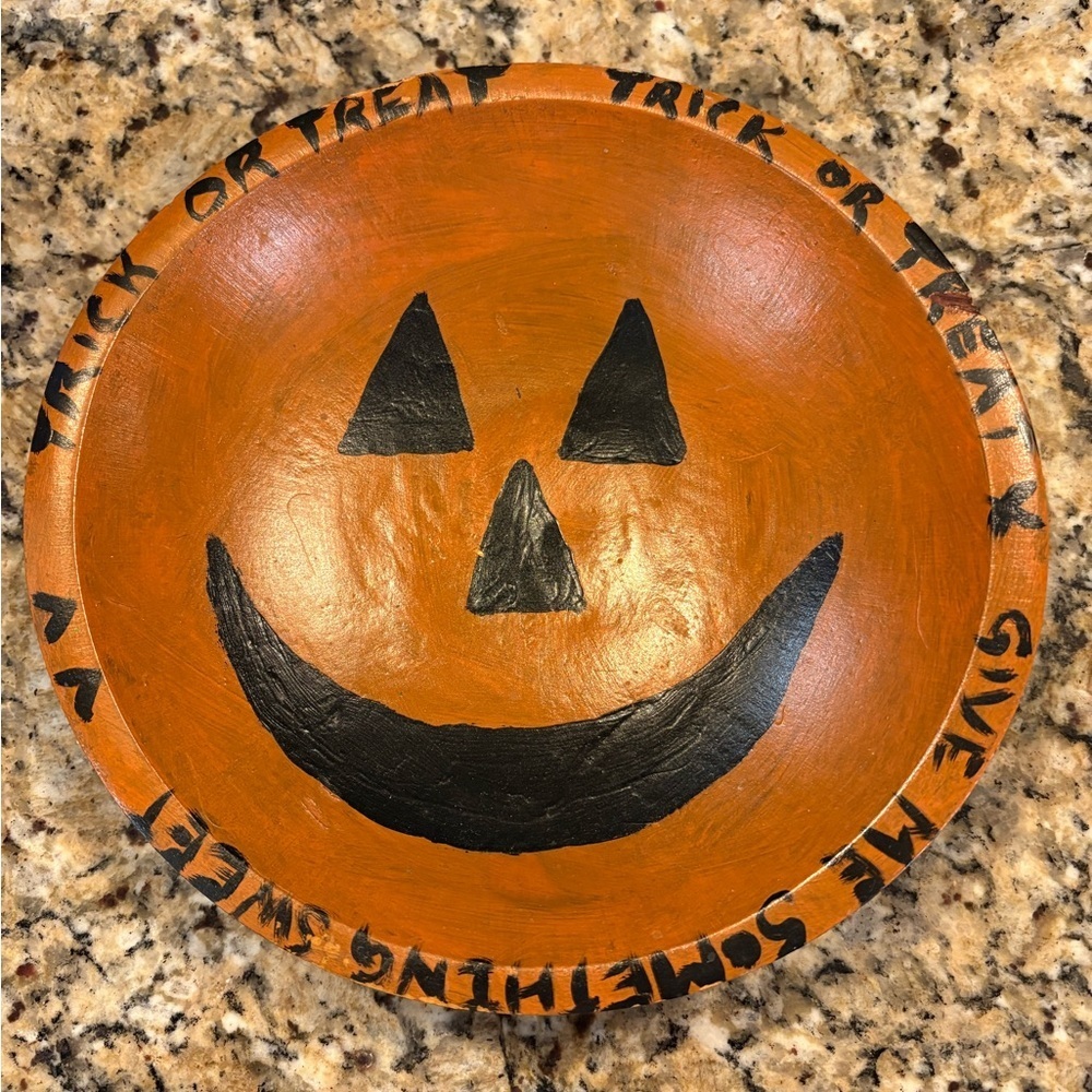🎃VINTAGE/PRIMITIVE Pumpkin Wood Bowl